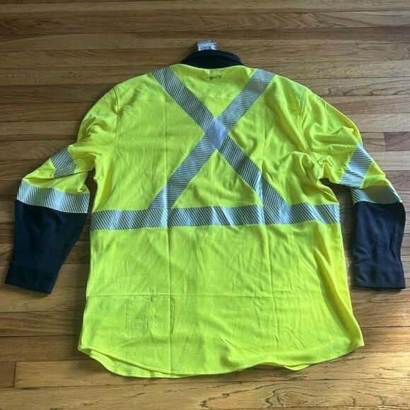 Carhartt FR Flame Resistant Hi Viz Yellow Reflective Button Shirt Mens Size XL - Picture 2 of 10